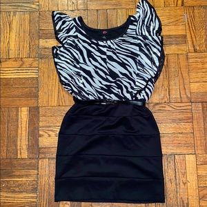 Zebra print pencil dress with star belt